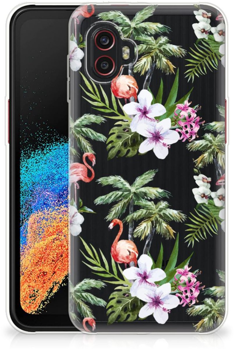 Samsung Galaxy Xcover 6 Pro TPU Hoesje Flamingo Palms