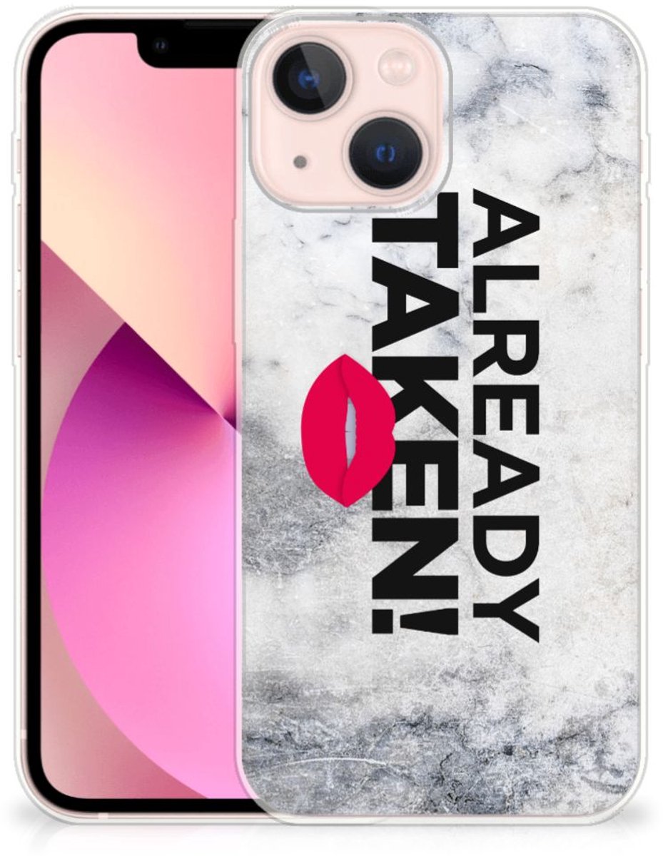 iPhone 13 mini Siliconen hoesje met naam Already Taken White