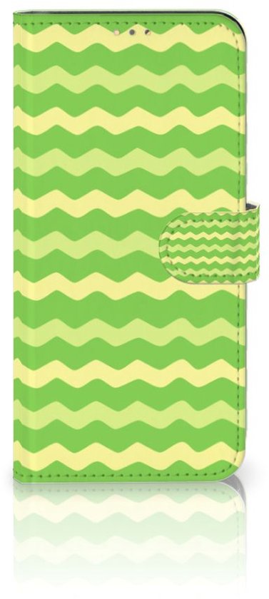 Étui de téléphone OPPO A15 Étui de livre Vagues Vert