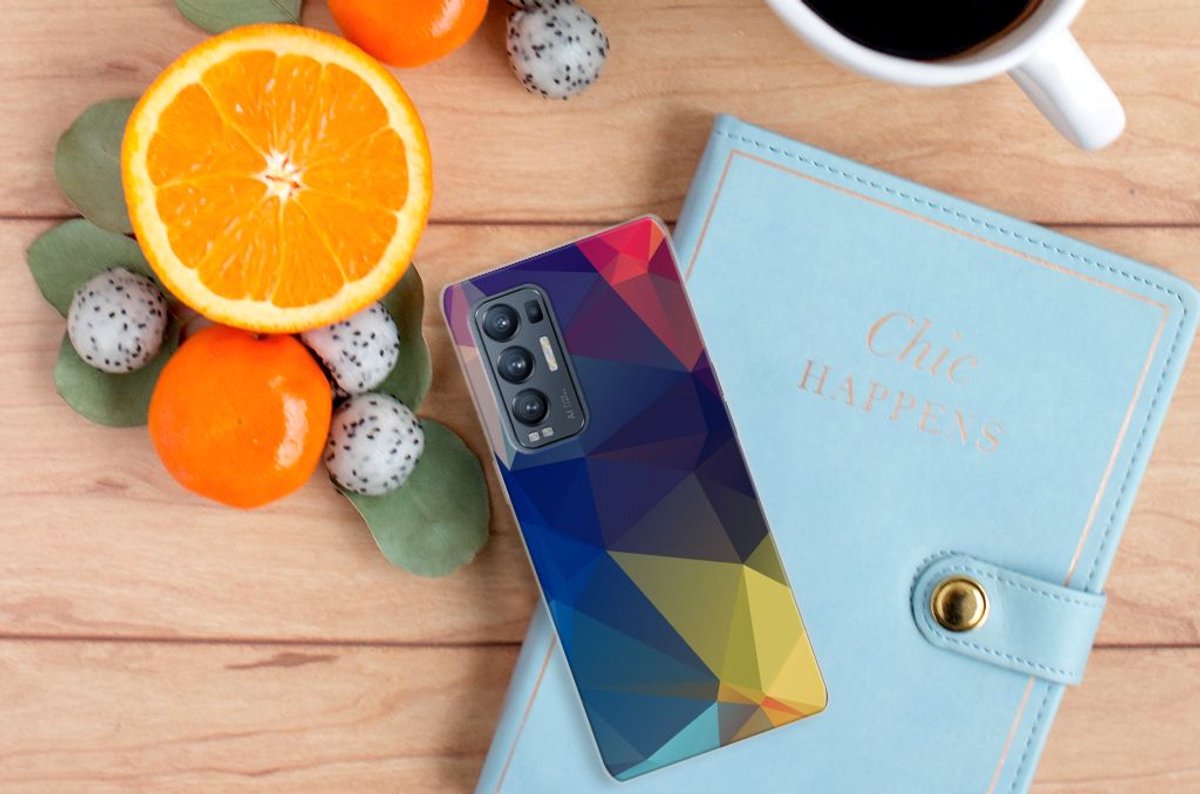 OPPO Find X3 Neo TPU Hoesje Polygon Dark