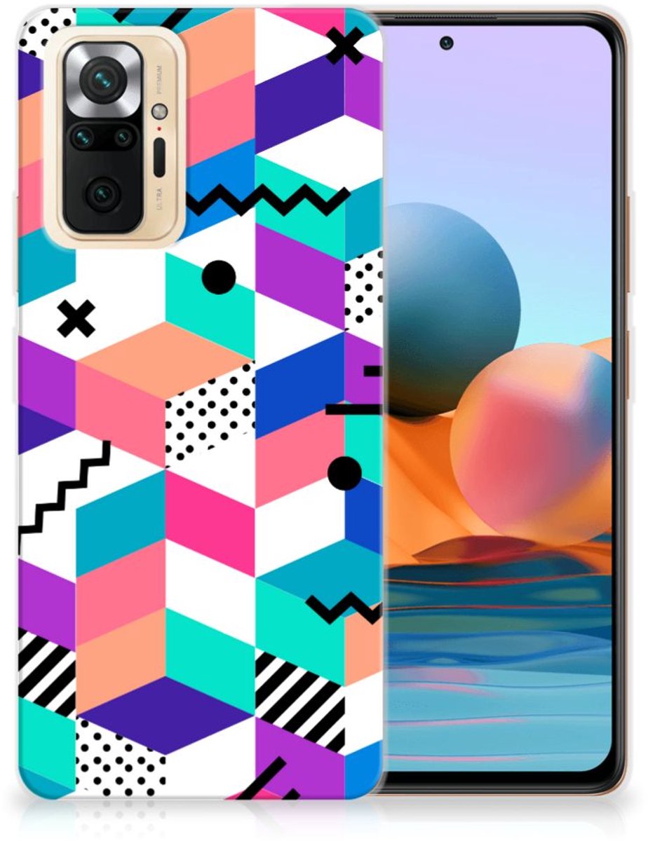 Xiaomi Redmi Note 10 Pro TPU Hoesje Blokken Kleurrijk