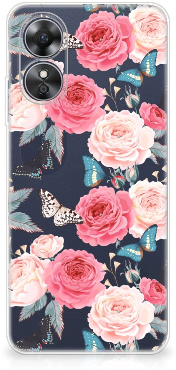 OPPO A17 TPU Case Butterfly Roses