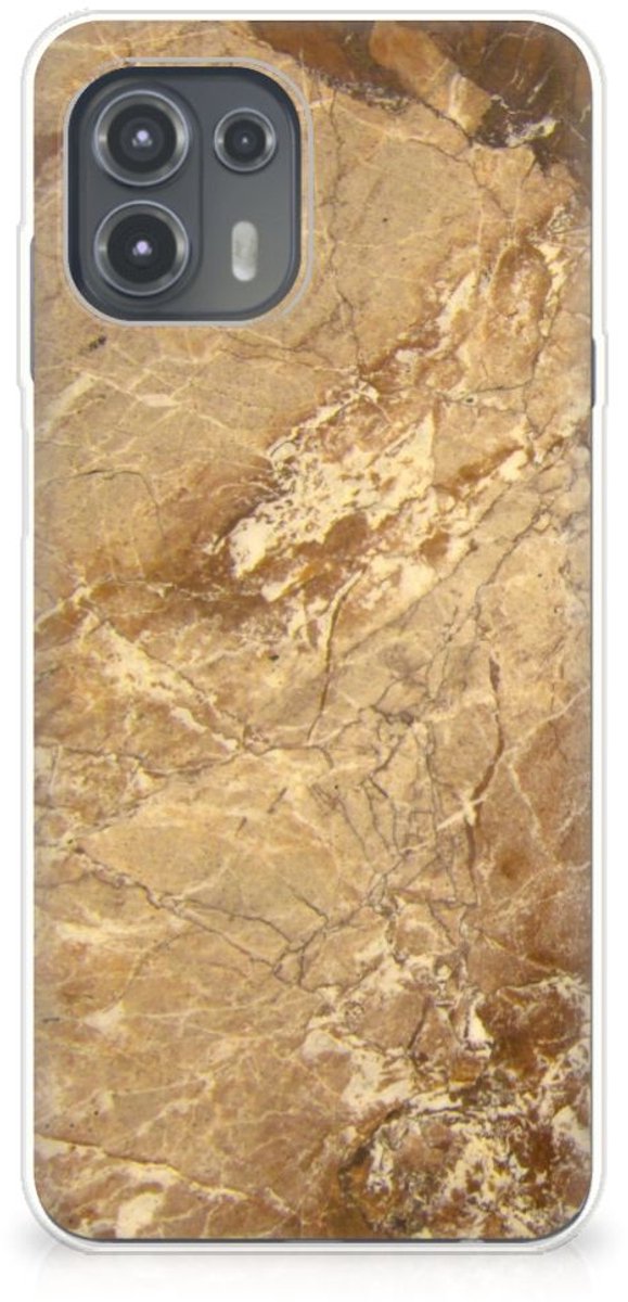 Motorola Edge 20 Lite TPU Siliconen Hoesje Marmer Creme