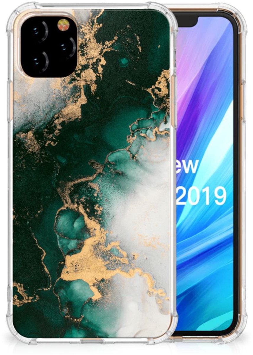 Anti-Shock Hoesje voor Apple iPhone 11 Pro Max Marmer Groen