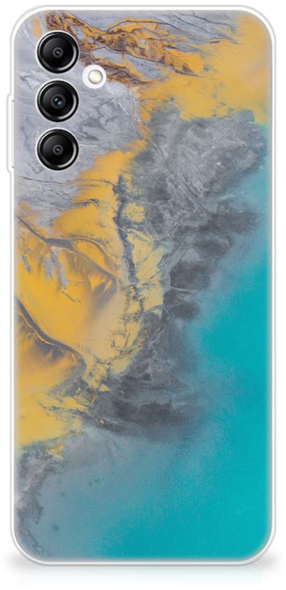 Samsung Galaxy A14 5G TPU Siliconen Hoesje Marble Blue Gold