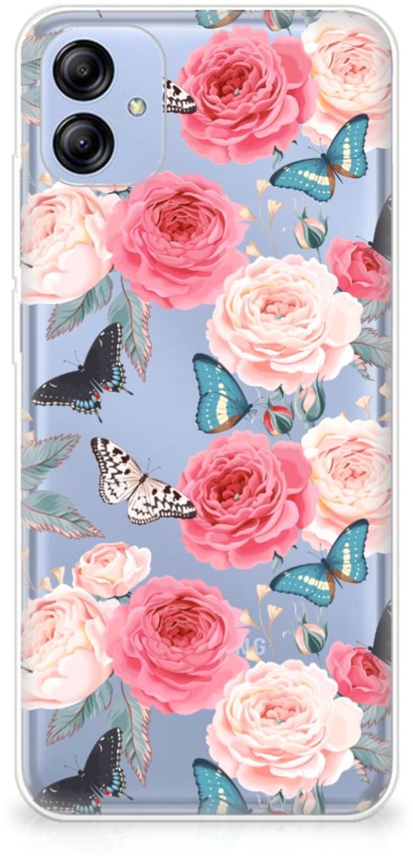 Samsung Galaxy A04e TPU Case Butterfly Roses