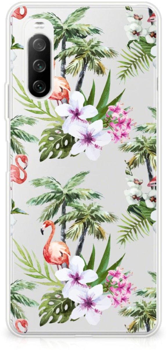 Sony Xperia 10 III TPU Hoesje Flamingo Palms