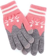 Hidzo Handschoenen - Kinderhandschoenen - Roze/Grijs - Touchscreen