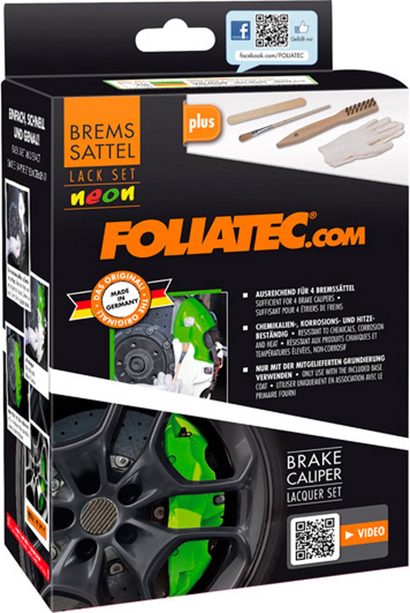 Foliatec - Kit peinture étriers de freins - Vert (Neon grün), Ref: 2182