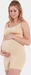 Nude shapewear top en short voor zwangere, gedragen door vrouw op de foto.