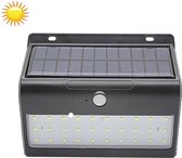 2W PA2835 wit licht Solar Motion Sensor LED-licht, 30 LEDs 450 LM Outdoor LED wandlamp met zonnepaneel (zwart)