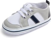 Wit/grijze sneakers - Katoen - Maat 18 - Zachte zool - 0 tot 6 maanden