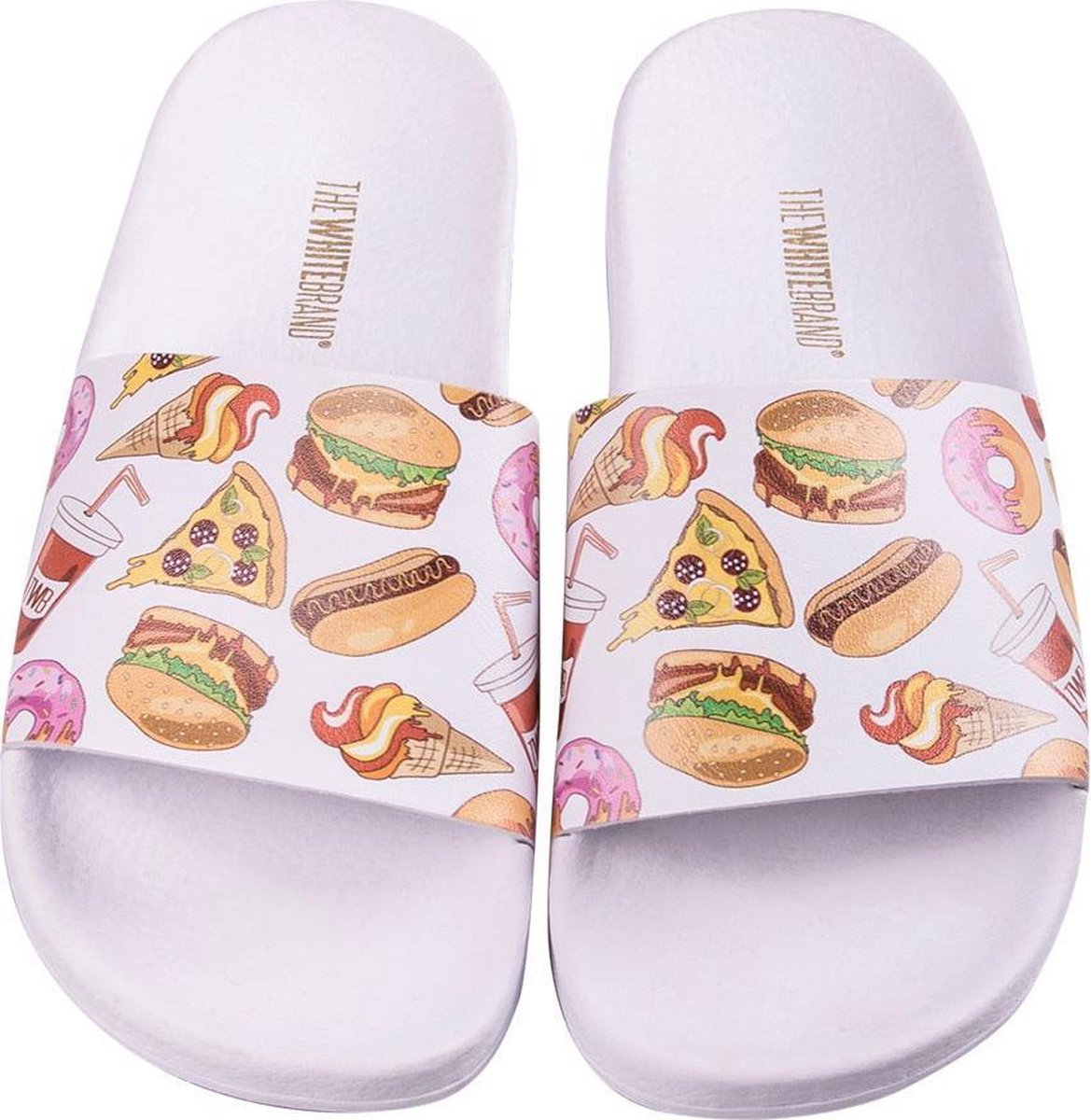 The white hotsell brand slippers
