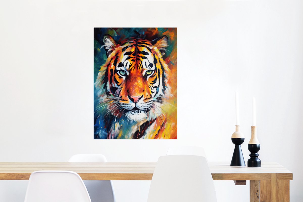 Poster Tijger - Dieren - Olieverf - Kunst - 60x80 cm