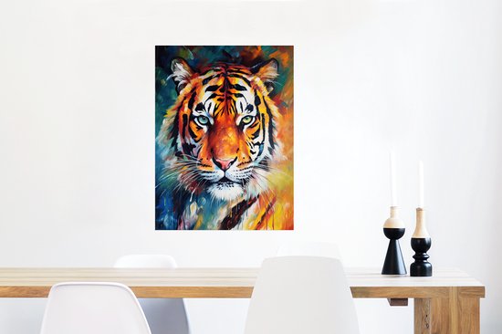 Poster Tigre - Animaux - Peinture à l'huile - Art - 60x80 cm