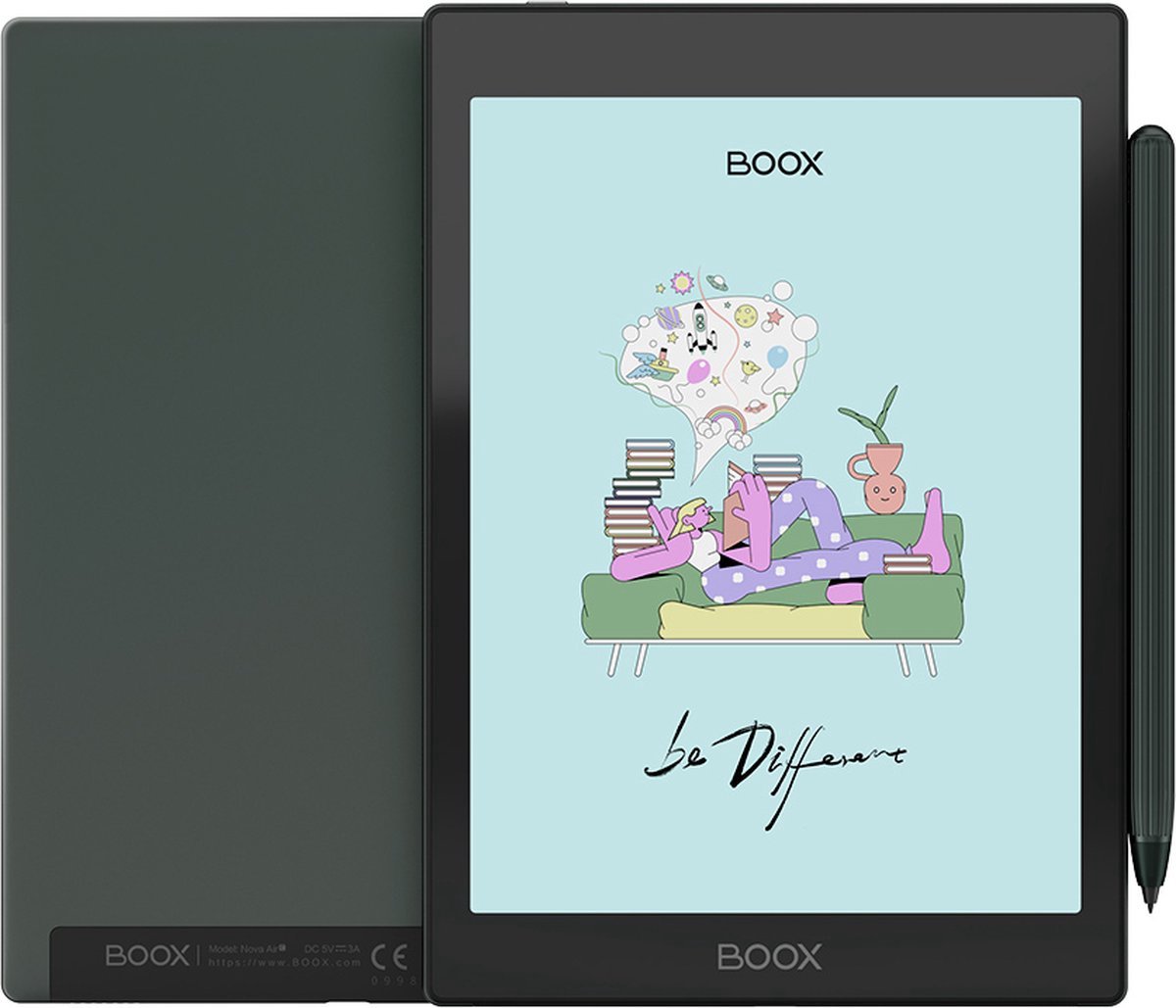 2e Kansje ONYX BOOX Nova Air C - Nova Air Color, 7,8" Kleuren E-inkt e-reader met Dual Touch, warm/koudlicht, Android 11, Playstore - + Wacom Stylus