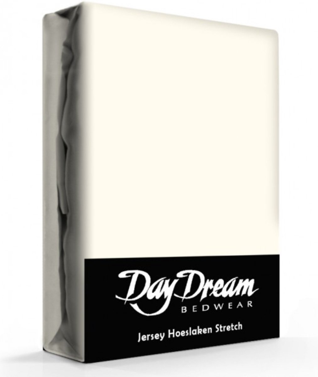 Day Dream - Hoeslaken - Jersey - 180 x 200 cm- Crème - Day Dream