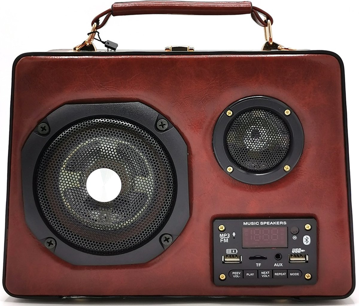 Retro Radio tas met Echte Radio en Bluetooth rood - (wxhxd) ca. 26cm x 19cm x 9cm