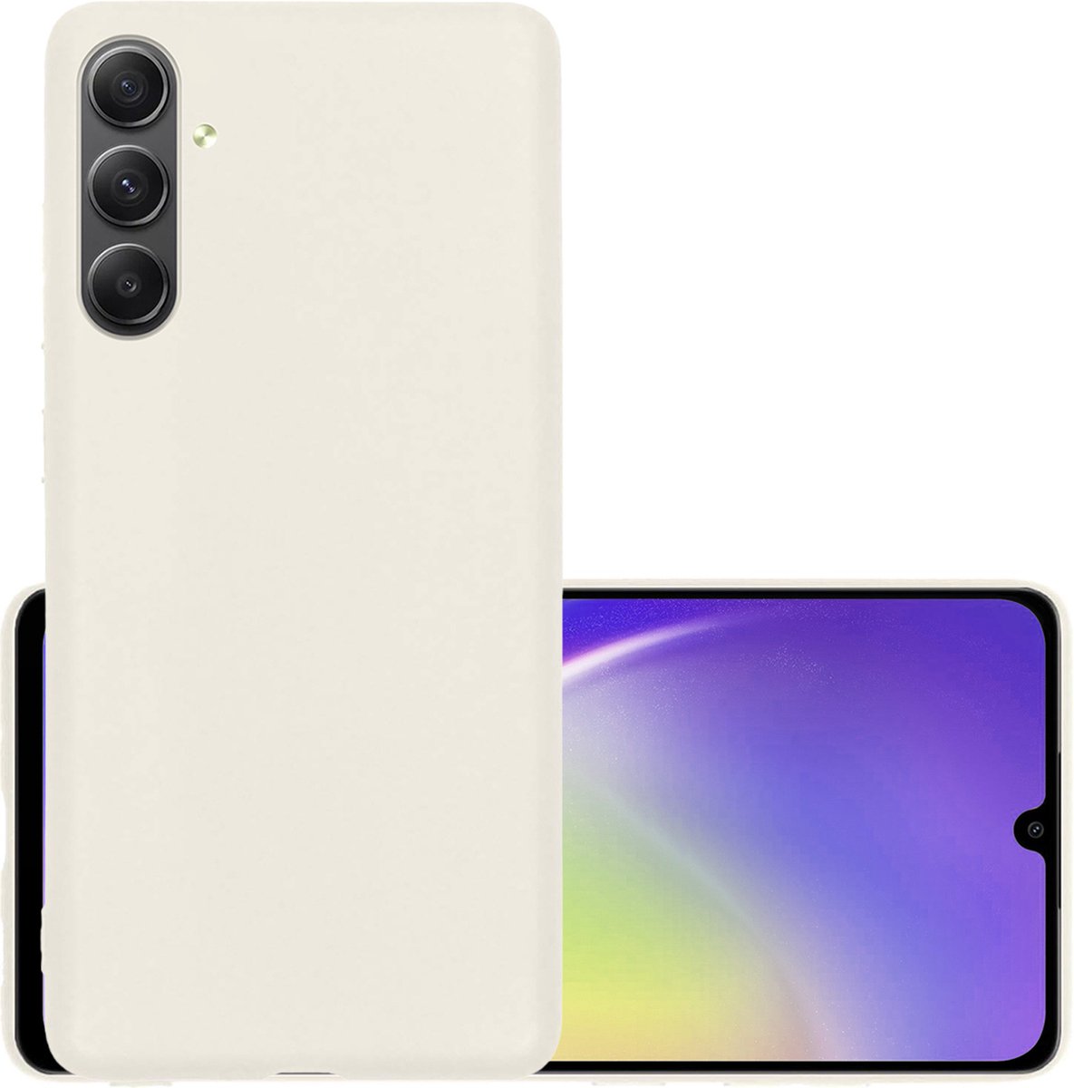 Hoesje - Geschikt voor Samsung Galaxy A34 - Sterk & Shockproof - Hoes Cover - Siliconen Case - Wit