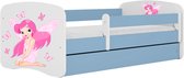 Kocot Kids - Bed babydreams blauw fee met vlinders zonder lade zonder matras 180/80 - Kinderbed - Blauw