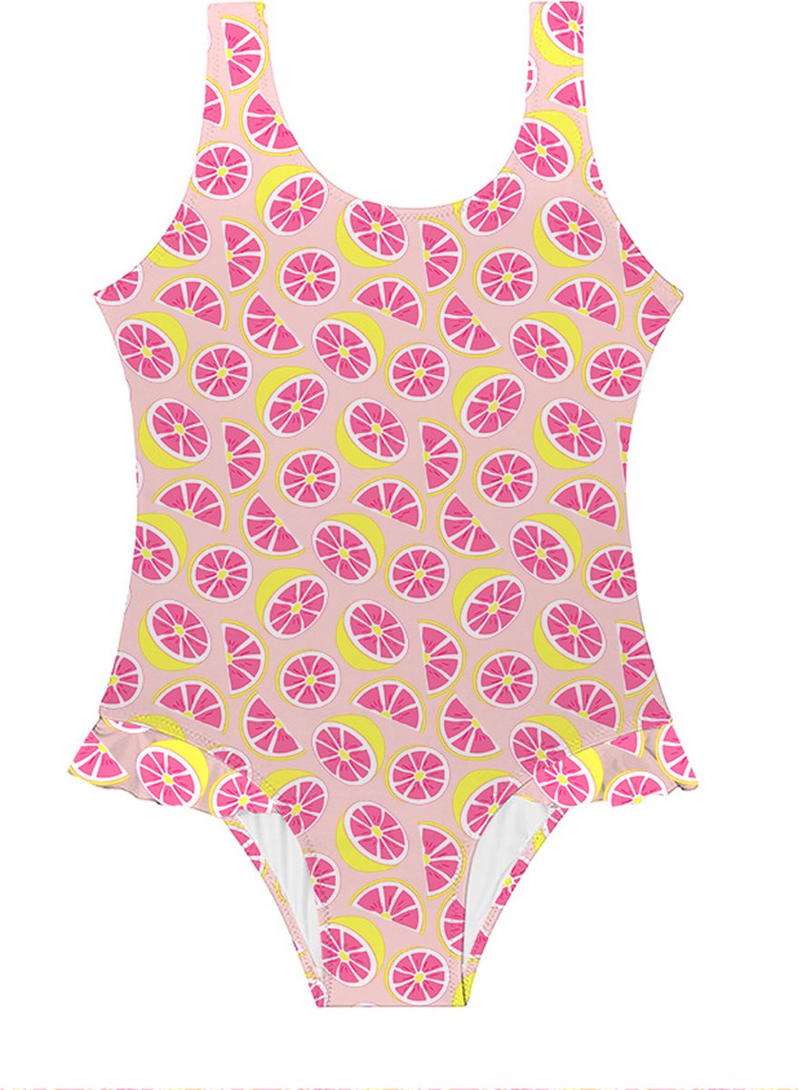 Slipstop badpak Pomelo - roze met citroentjes