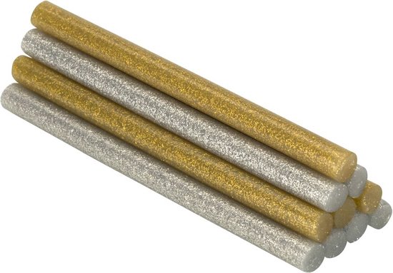 Bâtons de colle Hot Salki 430208 Décoration Purpurine Dorée Argent Ø 8 x 95 mm 105 g (22 Pièces)