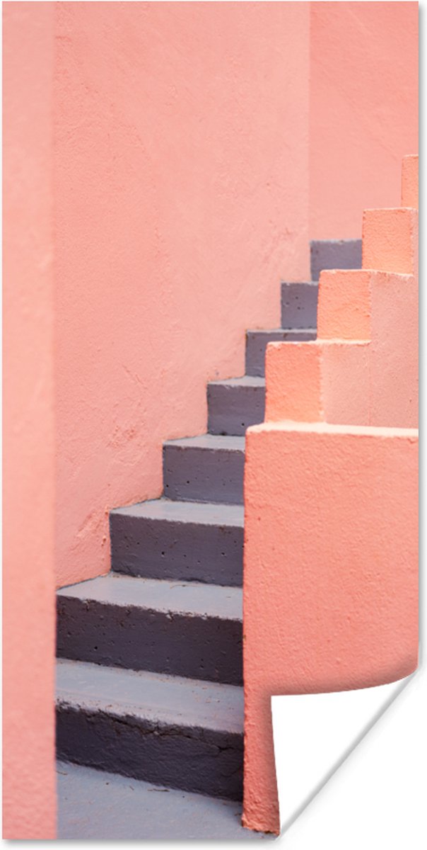 Poster Trap - Architectuur - Roze - Pastel - 75x150 cm
