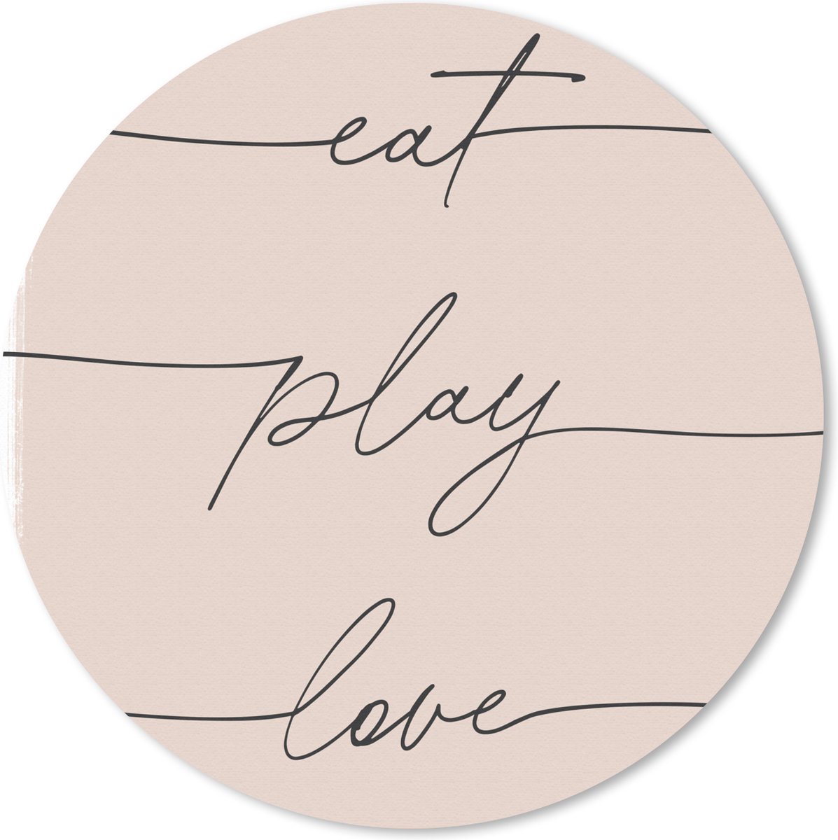 Muismat rond 30x30 cm - Mousepad Pastel - Quotes - Roze - Minimalisme - Ronde muismatten
