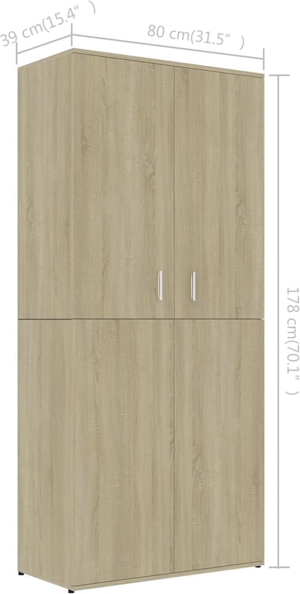vidaXL Wand schoenenkast - Schoenenkast voor aan de muur - Hoogglans zwart - 80x18x60 cm