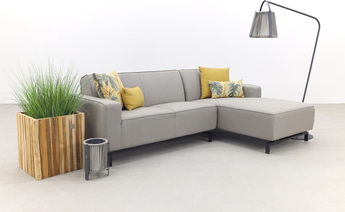 Boavista Sunbrella loungebank chaise longue - Nature Grey - 2-delig - links
