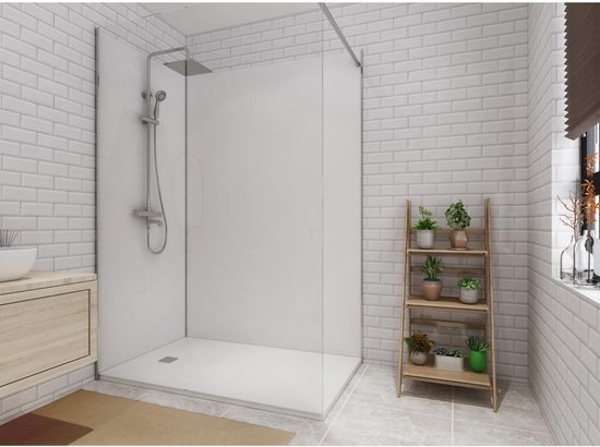 Shower & Design Set van 2 douchewandpanelen in aluminium inclusief profielen - L90 cm x L120 cm x H210 cm - ITZIAR L 120 cm x H 210 cm x D 90 cm
