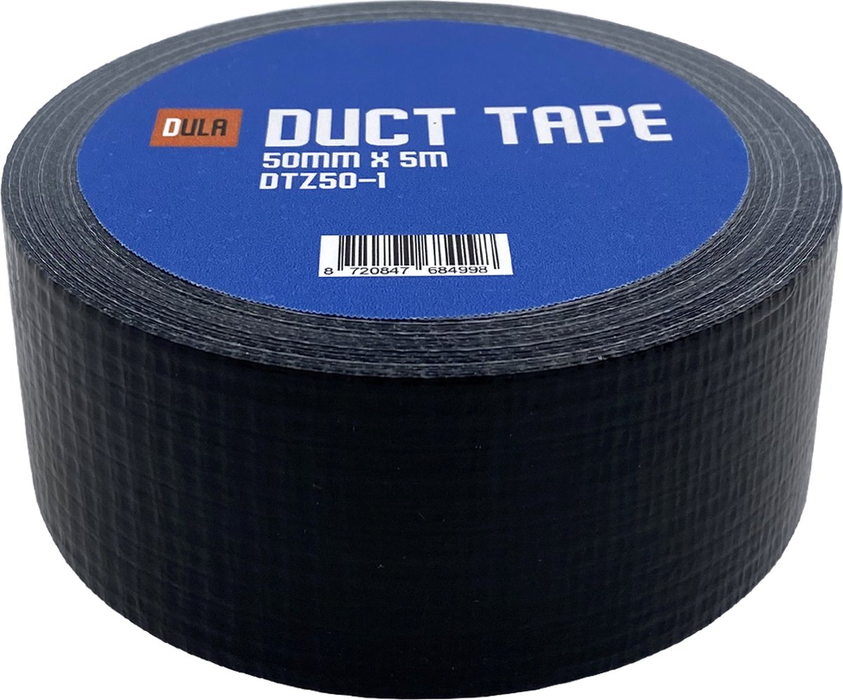 DULA Duct tape Zwart 50mm x 50m 1 Rol Duckttape bol