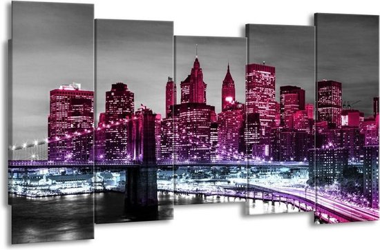 Peinture sur toile New York | Violet, noir | 150x80cm 5Liège