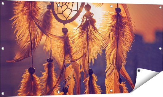 Gards Tuinposter Amulet van de Indianen - Symbool - Ketting - 120x60 cm - Tuindoek - Tuindecoratie - Wanddecoratie buiten - Tuinschilderij
