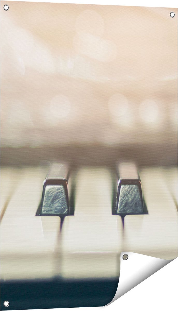 Gards Tuinposter Piano Toetsenbord - 60x90 cm - Tuindoek - Tuindecoratie - Wanddecoratie buiten - Tuinschilderij Multikleur