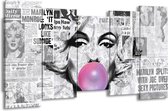 Peinture | Peinture sur toile Marilyn Monroe | Noir, gris, violet | 150x80cm 5Liège | Tirage photo sur toile