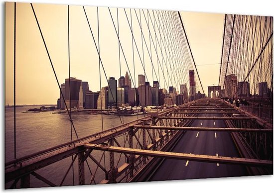 Pont de peinture sur verre, villes | Marron, Crème | 120x70cm 1Hatch | Tirage photo sur verre |  F007179