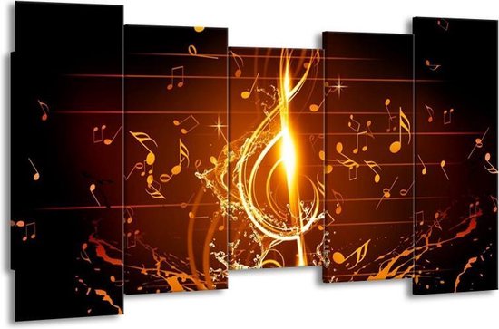 Peinture sur toile Musique | Marron, jaune, noir | 150x80cm 5Liège