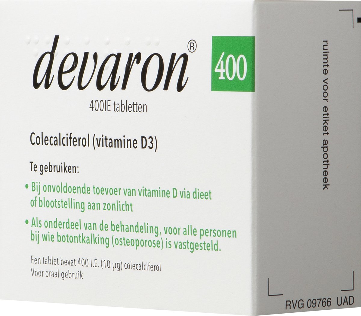 Devaron 400IE Vitamine D3 Tabletten - 1 x 90 tabletten | bol