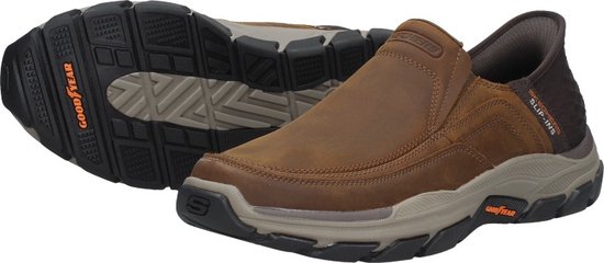Skechers Respected Slip-ins heren sneaker - Cognac - Maat 47,5 | bol.com