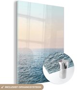 MuchoWow® Glasschilderij 90x120 cm - Schilderij acrylglas - Zee - Natuur - Zon - Water - Foto op glas - Schilderijen