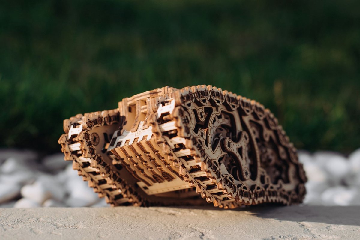 Wood Trick - Modelbouw 3D houten puzzel - Stoom tank - Steam tank (WDTK030) - 381 stuks - Geen lijm noch verf nodig! — afbeelding 5