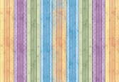 Fotobehang Coloured Wooden Planks | XXL - 312cm x 219cm | 130g/m2 Vlies