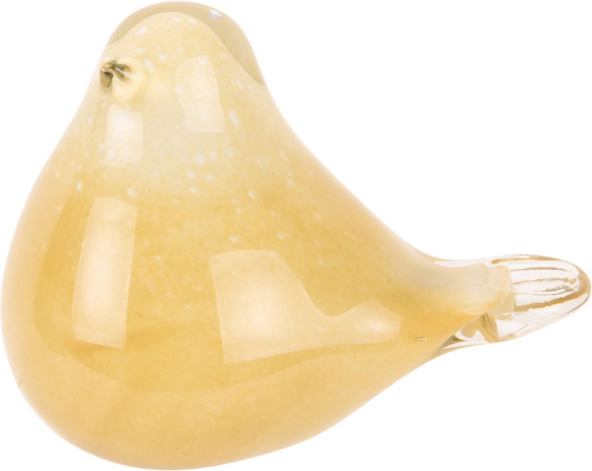 Present Time Ornament Fat Bird - Geel - 14x8x12cm - Modern