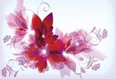 Papier peint Fleurs Résumé  | PANORAMIQUE - 250cm x 104cm | Polaire 130g / m2