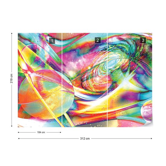 Papier peint Espace coloré | XXL - 312 cm x 219 cm | Polaire 130g / m2