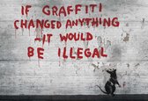 Fotobehang Banksy Graffiti Concrete | XL - 208cm x 146cm | 130g/m2 Vlies