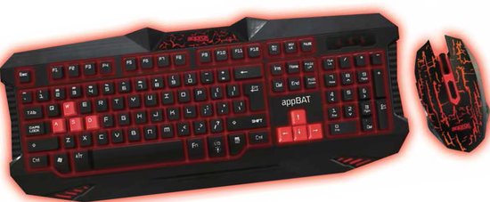 Approx Appbat Gamingmuis En Toetsenbord Zwart Spanish QWERTY