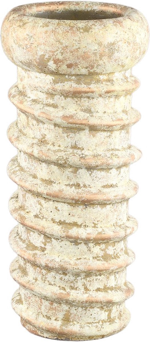 PTMD Zero Bloempot - 24 x 24 x 55 cm - Cement - Creme
