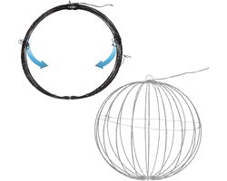 foto van Kerstverlichting - lichtbol - metaal - met timer - warm wit licht - 50 cm (liever goedkoper)